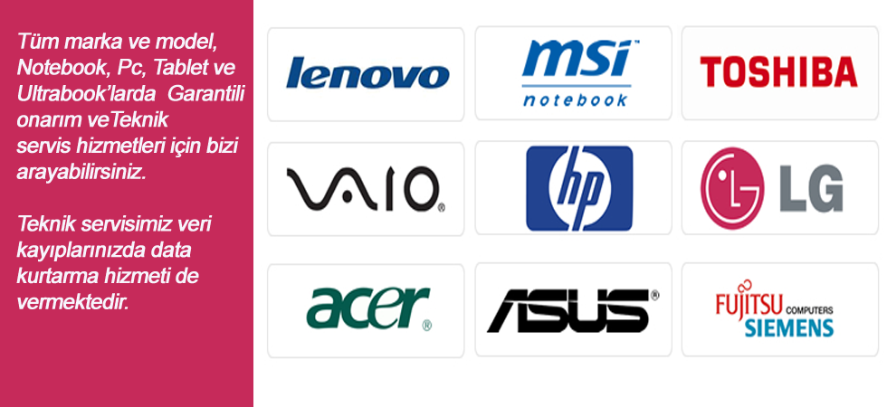 Notebook, Pc ve Tablet tamir, program yenileme ve kurulum destek hizmetleri.